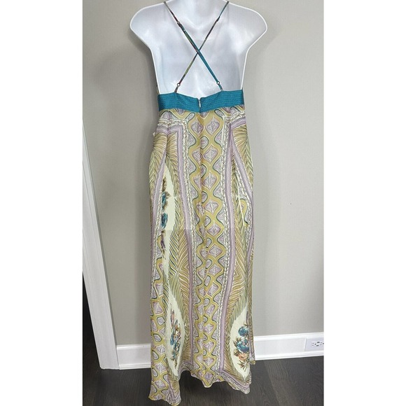 NWT~ SINGLE Brand 100%Silk Exotic Print Maxi Long Dress ~ S - Picture 3 of 12